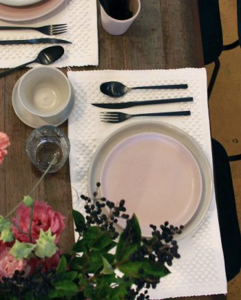 dessert bord poeder roze mat ceramic aardewerk medium