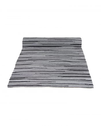stripy grijs geweven katoenen kleed medium